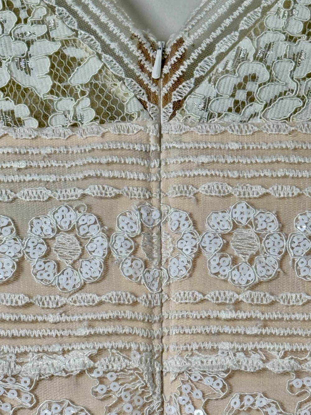 Tadashi Shoji Corin Lace Midi Dress Ivory Petal AVT17166M Sz 2 - Picture 9 of 11
